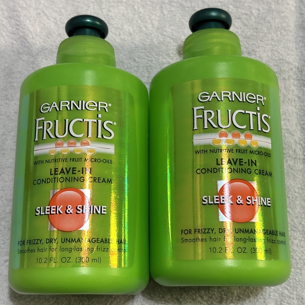2 Garnier Fructis Sleek & Shine Smooth Leave-In Conditioning Cream 10.2 oz
